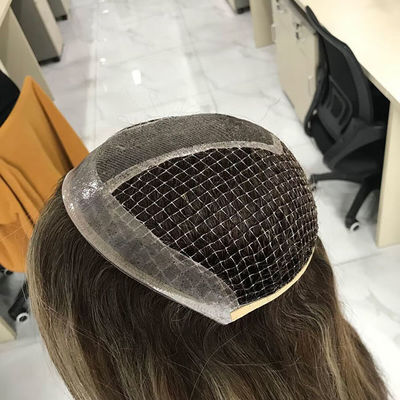 100% Raw Women'S Toupee Human Hair Toppers Fishnet Replacement For Ladies