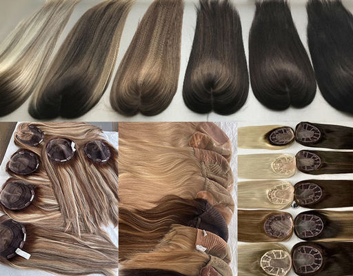 100% Raw Women'S Toupee Human Hair Toppers Fishnet Replacement For Ladies