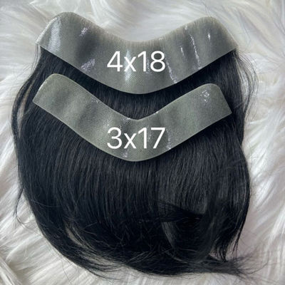 Forehead Bald Mens Toupee Human Hair Real Replacement Super Thin